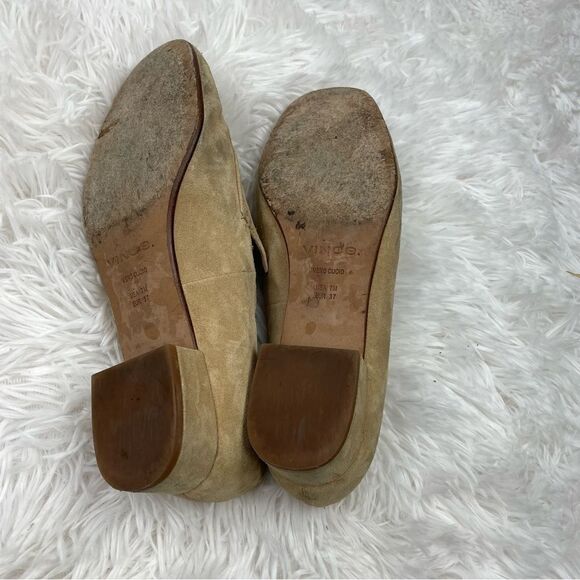 Vince Fauna Slip-On Almond Toe Suede Leather Loafers - Picture 8 of 10